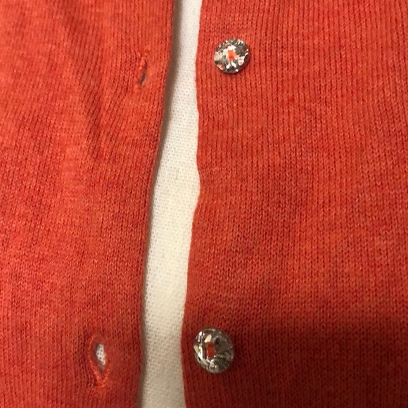 NWOT Loft: orange cardigan sweater w/glass buttons - Picture 2 of 3